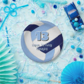 Navy Blue Lt Blue volleybal Kids verjaardagsfeestj Papieren Bordje (Feest)