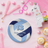 Navy Blue Lt Blue volleybal Kids verjaardagsfeestj Papieren Bordje (Feest)