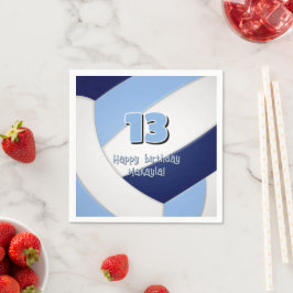 Navy Blue Lt Blue volleybal Kids verjaardagsfeestj Servet