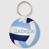Navy Blue Lt Blue volleybal Kids verjaardagsfeestj Sleutelhanger (Achterkant)