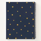 Navy Blue Lucky Stars Monogram Spiral Notitieboek (Achterkant)