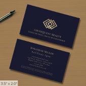 Navy Blue Luxe Goud Logo Visitekaartje
