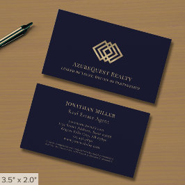 Navy Blue Luxe Goud Logo Visitekaartje