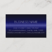 Navy Blue Luxury Stainless Metal Monogram Visitekaartje (Achterkant)