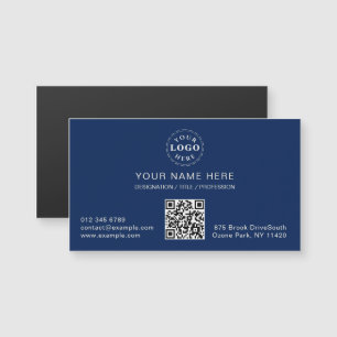 Navy Blue Magnetische Kaart met uw info