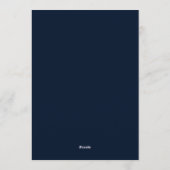 Navy Blue Magnificent Moody Wedding Kaart (Achterkant)