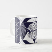 Navy Blue Mandala Coffee Mug Koffiemok (Voorkant links)