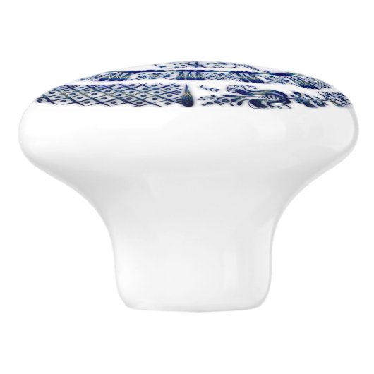 Navy Blue Mandala Design Keramische Knop (Zijkant)