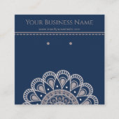 Navy Blue Mandala, Kaarten voor beeldscherm Vierkante Visitekaartje (Voorkant)