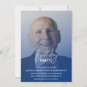 Navy blue Mannen Foto 94e verjaardagsfeest Kaart (Voorkant)