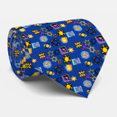 NAVY BLUE MANNEN MODE STROPDAS - JEWISH STARS - GI (Opgerold)