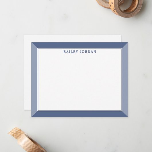 Navy Blue Mannen Notitiekaartje (Voorkant / Achterkant in situ)