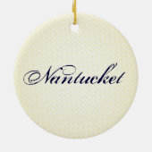 Navy Blue Map of Nantucket Island, Massachusetts Keramisch Ornament (Achterkant)