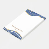 Navy Blue Marble Agate Gold Glitter , gepersonalis Post-it® Notes (Schuin)