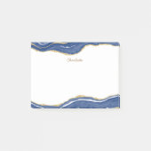 Navy Blue Marble Agate Gold Glitter , gepersonalis Post-it® Notes (Voorkant)