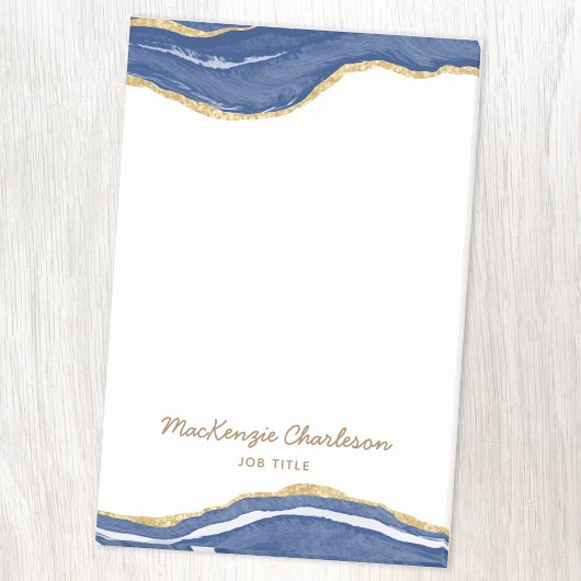 Navy Blue Marble Agate Gold Glitter , gepersonalis Post-it® Notes