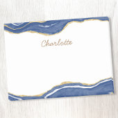 Navy Blue Marble Agate Gold Glitter , gepersonalis Post-it® Notes