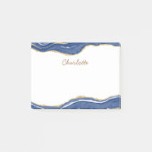Navy Blue Marble Agate Gold Glitter , gepersonalis Post-it® Notes (Voorkant)