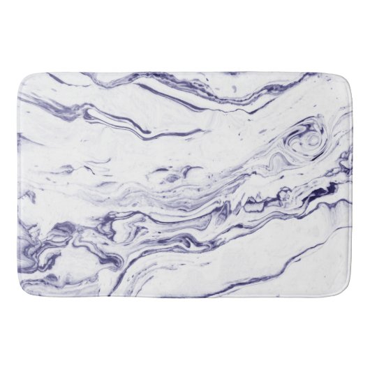 Navy Blue Marble Badmat (Voorkant)