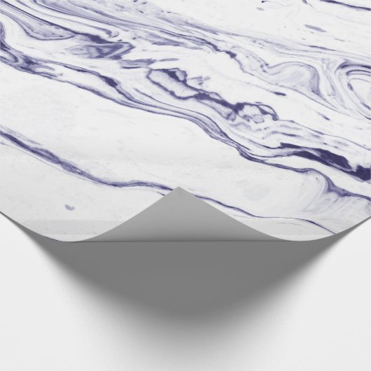 Navy Blue Marble Cadeaupapier (Hoek)