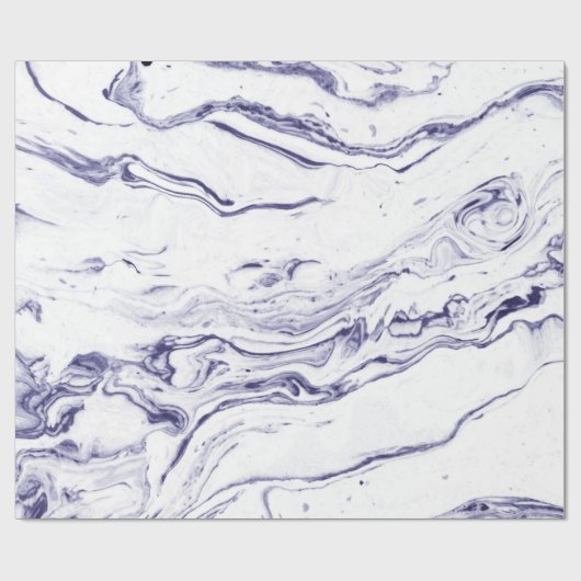 Navy Blue Marble Cadeaupapier (Vlak)