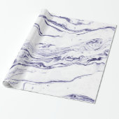 Navy Blue Marble Cadeaupapier (Uitgerold)