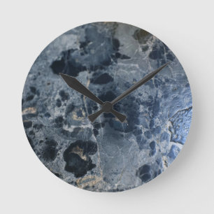 Navy Blue Marble Delicado #1 #wall #decor #art Ronde Klok