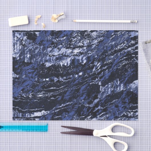 Navy Blue Marble Design Tissuepapier (Craft)