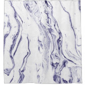 Navy Blue Marble Douchegordijn (Voorkant)