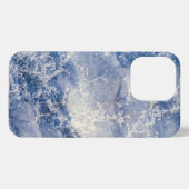 Navy Blue Marble iPhone Hoesje (Achterkant horizontaal)
