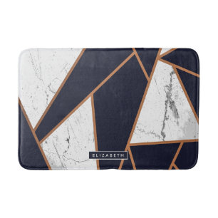 Navy Blue Marble Mosaic Badmat