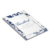 Navy Blue Marble, Silver & White - Guest Book Notitieboek (Rechterzijde)
