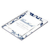 Navy Blue Marble, Silver & White - Guest Book Notitieboek (Linkerzijde)