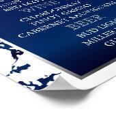 Navy Blue Marble, Silver & White - menu Bar Poster (Hoek)