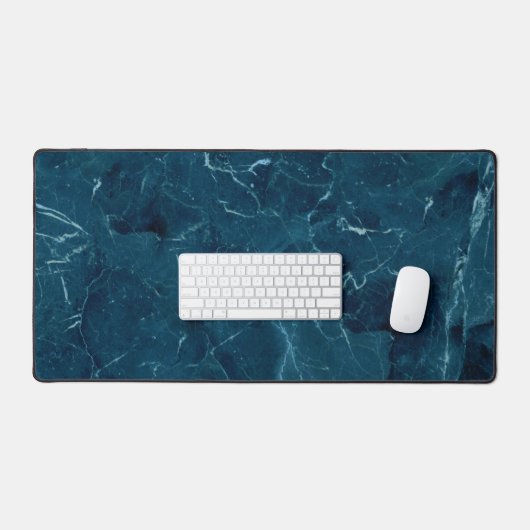 Navy Blue Marble Texture Bureaumat (Keyboard & Muis)