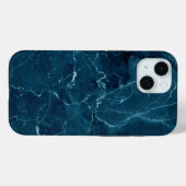 Navy Blue Marble Texture Case-Mate iPhone Case (Achterkant (horizontaal))