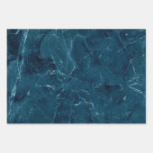 Navy Blue Marble Texture Inpakpapier Vel (Voorkant 3)