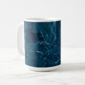 Navy Blue Marble Texture Koffiemok (Voorkant links)
