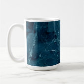 Navy Blue Marble Texture Koffiemok (Links)