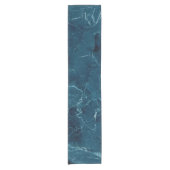 Navy Blue Marble Texture Korte Tafelloper (Voorkant)