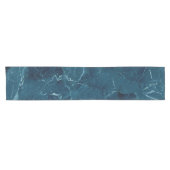 Navy Blue Marble Texture Korte Tafelloper (Horizontaal)