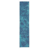 Navy Blue Marble Texture Korte Tafelloper (Voorkant)