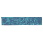 Navy Blue Marble Texture Korte Tafelloper (Horizontaal)