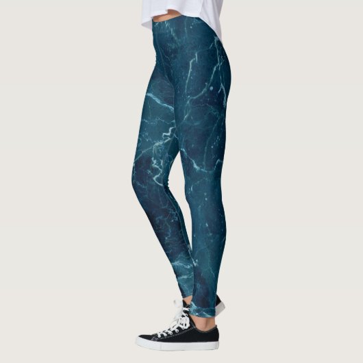 Navy Blue Marble Texture Leggings (Links)