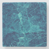 Navy Blue Marble Texture Stone Stenen Onderzetter (Voorkant)