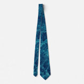 Navy Blue Marble Texture Stropdas (Achterkant)