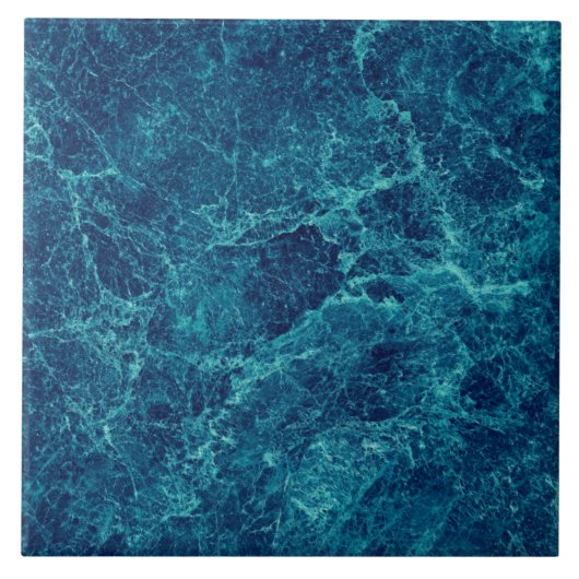 Navy Blue Marble Texture Tegeltje (Voorkant)