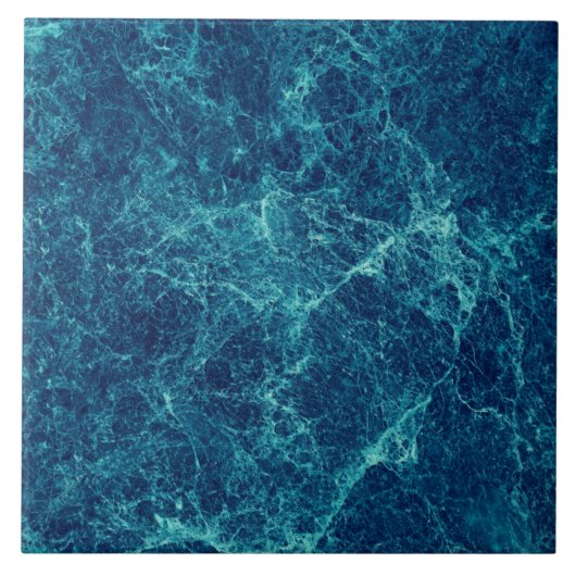 Navy Blue Marble Texture  Tegeltje (Voorkant)