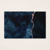 Navy Blue Marble Wedding Website RSVP Kaarten invo Visitekaartje (Achterkant)