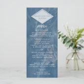 Navy blue marmer geometrische romantische kalligra menu (Staand voorkant)
